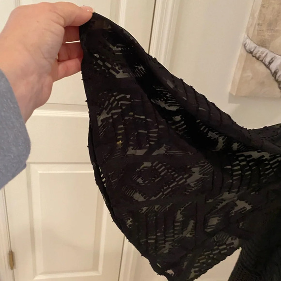 NWT Kaari Blue Tie Neck Burnout Dress in Black - Picture 8 of 11